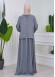 Lace up Sleeve Simple Hijab Dress 831 Antrasit