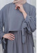 Lace up Sleeve Simple Hijab Dress 831 Antrasit