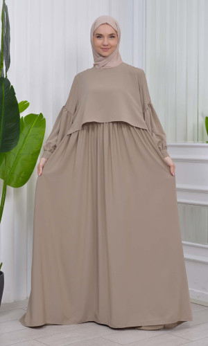 فستان محجبات بأكمام ربط 831 - شوكو كاشف