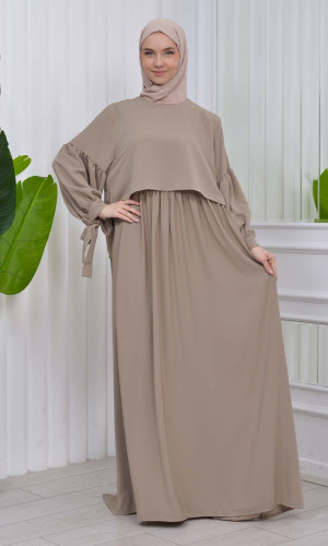 فستان محجبات بأكمام ربط 831 - شوكو كاشف