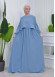 Lace up Sleeve Simple Hijab Dress 831 Bebe Mavi