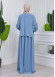 Lace up Sleeve Simple Hijab Dress 831 Bebe Mavi