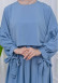 Lace up Sleeve Simple Hijab Dress 831 Bebe Mavi