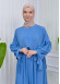 Lace up Sleeve Simple Hijab Dress 831 Mavi