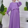 فستان محجبات بأكمام ربط 831 Lila