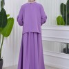 فستان محجبات بأكمام ربط 831 Lila