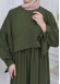 Lace up Sleeve Simple Hijab Dress 831 Haki
