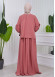 Lace up Sleeve Simple Hijab Dress 831 Açık Pembe