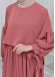 Lace up Sleeve Simple Hijab Dress 831 Açık Pembe