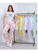 Kolu Dantell Kadın Tişört Pantolon Pijama Takımı 1080 - Pembe
