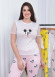 Kolu Dantell Kadın Tişört Pantolon Pijama Takımı 1080 Pembe