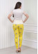 طقم تي شورت نسائي قطعتين - كم قصير دانتيل 1080 Sarı