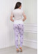 Women's T-Shirt Trousers Pajamas Set with Lace on the Sleeve 1080 Lila