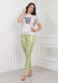 LACE SLEEVE Women's T-Shirt Pants Pajama Set 1081 Açık Yeşil