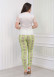 LACE SLEEVE Women's T-Shirt Pants Pajama Set 1081 Açık Yeşil