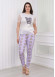 LACE SLEEVE Womens T-Shirt Pants Pajama Set 1081 - lilac