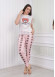 Women's T-Shirt Trousers Pajamas Set with Lace Sleeve 1082 Pembe