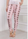 Women's T-Shirt Trousers Pajamas Set with Lace Sleeve 1082 Pembe