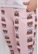 Women's T-Shirt Trousers Pajamas Set with Lace Sleeve 1082 Pembe
