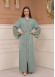 STONE SLEEVE BELT ABAYA 0683 - mint