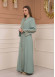 STONE SLEEVE BELT ABAYA 0683 - mint