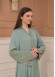 STONE SLEEVE BELT ABAYA 0683 - mint