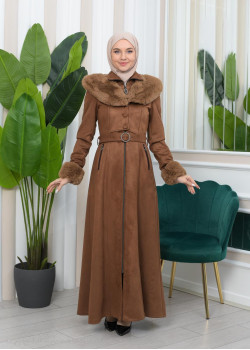 معطف شاموا فرو نسائي 1362 - بني