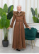 Womens Suede Fur Coat 1362 - brown
