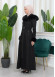 Shaomah Trench Coat with Removable Fur Hood - Code 1362 - black
