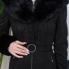 Shaomah Trench Coat with Removable Fur Hood - Code 1362 - black