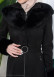 Shaomah Trench Coat with Removable Fur Hood - Code 1362 - black