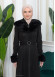 Shaomah Trench Coat with Removable Fur Hood - Code 1362 - black