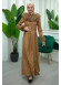 Womens Suede Fur Coat 1362 - tan