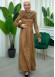 Womens Suede Fur Coat 1362 - tan