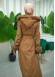 Womens Suede Fur Coat 1362 - tan