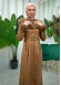 Womens Suede Fur Coat 1362 - tan