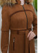 FUR HOODED BELT SUEDE HIJAB COVERCOAT 1346 taba