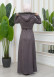 FUR HOODED BELT SUEDE HIJAB COVERCOAT 1346 Gri