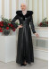 FUR HOODED BELT HIJAB LEATHER COAT 1348 Siyah