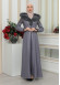 FUR HOODED BELT HIJAB LEATHER COAT 1348 Gri