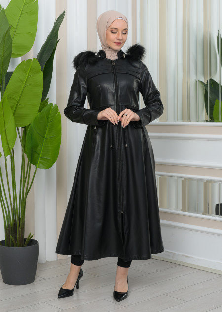 fur embroidery trench short ブラック 送料無料】Wool Melton Embroidery