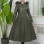 Women's Winter Leather Trench Coat with Faux Fur Lining and Flared Hood 1344 - khaki