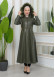 Furry Hooded Faux Leather Short Trench Coat with Tunnel Waist 1344 Haki