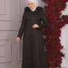مانطو شاموا نسائي شتوي فرو 1354 Siyah