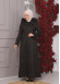 FURRY HOODED ZIPPERED OVERSIZED SUEDE TOPCOAT 1354 Siyah