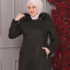 مانطو شاموا نسائي شتوي فرو 1354 Siyah