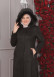 FURRY HOODED ZIPPERED OVERSIZED SUEDE TOPCOAT 1354 Siyah
