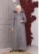 FURRY HOODED ZIPPERED OVERSIZED SUEDE TOPCOAT 1354 Gri