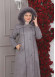 FURRY HOODED ZIPPERED OVERSIZED SUEDE TOPCOAT 1354 Gri