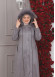 FURRY HOODED ZIPPERED OVERSIZED SUEDE TOPCOAT 1354 Gri
